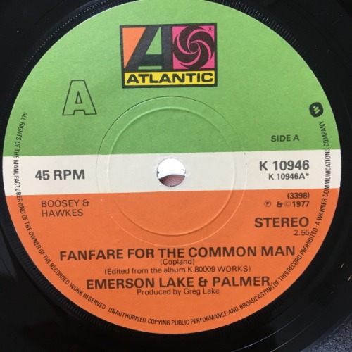Emerson, Lake &amp; Palmer - Fanfare For The Common Man [7&quot; LP] 에머슨 레이크 앤 팔머